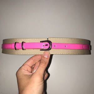 TAN/PINK WAIST BELT